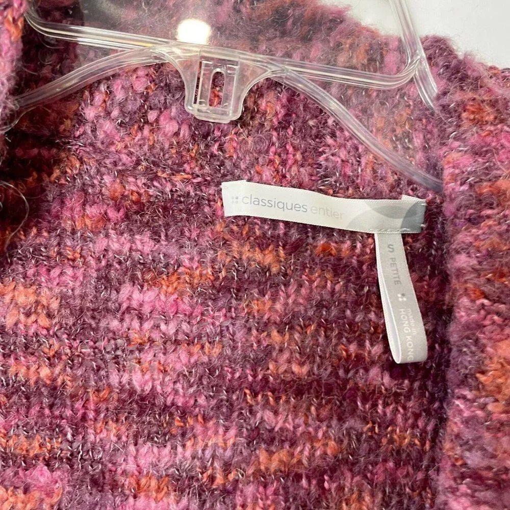 Classiques‎ Entier Womens Mohair Blend Cardigan Sweater Pink PS Long Sleeve Y2K